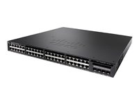 Cisco Catalyst 3650-48FS-L - Switch - Administrerad - 48 x 10/100/1000 (PoE+) + 4 x SFP - skrivbordsmodell, rackmonterbar - PoE+ (775 W) WS-C3650-48FS-L