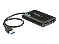 StarTech.com USB 3.0 till Dual DisplayPort-adapter - 4K 60 Hz - DisplayPort-adapter - USB typ A (hane) till DisplayPort (hona) - USB 3.0 - 30 cm - 4K60 Hz (4096 x 2160) stöd - svart USB32DP24K60
