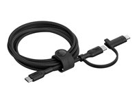 Belkin BoostCharge Pro 2-in-1 - USB-kabel - USB-C (hane) till Lightning, USB-C (hane) - USB 2.0 - 1.5 m - up to 480 Mbps, Snabbladdning upp till 60 W - svart CAC003HQ1.5MBK