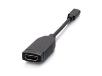 C2G Micro HDMI to HDMI Dongle Adapter Converter - HDMI-kabel - 19 pin micro HDMI Type D hane lött till HDMI hona lött - svart - stöd för 4K, 4K30Hz stöd, stöd för 1080p C2G30068