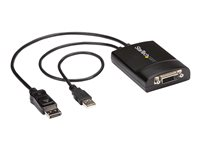StarTech.com DisplayPort till DVI Dual Link aktiv adapter - DisplayPort till DVI-D adapter videokonverterare 2560x1600 60 Hz - DP 1.2 till DVI-skärm - USB-driven - Låsande DP-kontakt - DisplayPort-/ DVI-adapter - USB (endast ström), DisplayPort (hane) till DVI-D (hona) spärrad - USB 2.0 / DisplayPort 1.2 - 37 cm - USB-ström, aktiv, 2560 x 1600 (WQXGA) -stöd - svart DP2DVID2