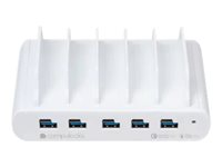 Compulocks 5 Port USB-C and USB-A Charging Dock with UK Plug - Laddningsdocka - 10 utdatakontakter (USB-C, USB) 5PUSBCDKS-UK