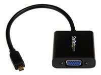 StarTech.com Micro HDMI® to VGA Adapter Converter for Smartphones / Ultrabook / Tablet - 1920x1080 - Micro HDMI Male to VGA Female (MCHD2VGAE2) - Videokonverterare - HDMI - VGA - svart MCHD2VGAE2