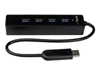 StarTech.com 4-Port USB 3.0 Hub with Built-in Cable - SuperSpeed Laptop USB Hub - Portable USB Splitter - Mini USB Hub (ST4300PBU3) - Hubb - 4 x SuperSpeed USB 3.0 - skrivbordsmodell - för P/N: FCREADMICRO3, MSDREADU3CA ST4300PBU3