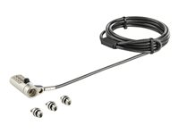 StarTech.com Universalkabellås för bärbar dator, 3-i-1, 2 m - kombinationslås för säkerhetskabel med fyra siffror för bärbar dator/stationär dator, kompatibelt med dator som har K-Slot, Nano-spår eller Wedge-spår - stöldsäker stålkabel - Lås för säkerhetskabel - 2 m - TAA-kompatibel LTULOCK4D