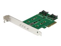 StarTech.com 3-port M.2 SSD (NGFF) Adapter Card - Supports 1x PCIe (NVMe) M.2 SSD, 2x SATA III M.2 SSDs - PCIe 3.0 Adapter (PEXM2SAT32N1) - Gränssnittsadapter - M.2 - M.2 Card / SATA 6Gb/s - PCIe 3.0 PEXM2SAT32N1