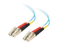 C2G LC-LC 10Gb 50/125 OM3 Duplex Multimode PVC Fiber Optic Cable (LSZH) - Nätverkskabel - LC multiläge (hane) till LC multiläge (hane) - 50 m - 50 m - fiberoptisk - duplex - 50/125 mikron - OM3 - halogenfri - havsblå 85558