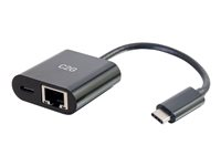 C2G USB C to Ethernet Adapter With Power Delivery - Black - Nätverksadapter - USB-C - Gigabit Ethernet x 1 - svart 82408
