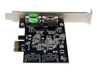 StarTech.com PCI Express SATA 6 Gbps eSATA-kontrollerkort med 2 portar - PCIe SATA III-kort med dubbla portar - 2 interna/2 externa - Kontrollerkort - 2 Kanal - SATA 6Gb/s / eSATA 6Gb/s - låg profil - PCIe x1 - för P/N: S251SMU33EP, S3520BU33ER, S355BU33ERM, ST521PMINT PEXESAT322I