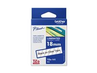 Brother TZe-141 - Standardlim - svart på klar - Rulle (1,8 cm x 8 m) 1 kassett(er) bandlaminat - för Brother PT-D600; P-Touch PT-18, 3600, 750, D450, D800, E500, E550, H101, H500, P750, P900 TZE141