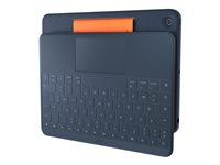 Logitech Rugged Combo 3 Touch for Education - Tangentbord och foliefodral - med pekdyna - Apple Smart connector - QWERTZ - tysk - klassisk blå - universitet - för Apple 10.2-inch iPad (7:e generation, 8:e generation, 9:e generation) 920-010361
