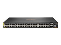HPE Aruba 6200M 48G Class4 PoE 4SFP+ Switch - Switch - max. staplingsavstånd 10 kms - L3 - Administrerad - 48 x 10/100/1000 (PoE+) + 4 x 1 Gigabit/10 Gigabit SFP+ (upplänk/stackning) - framsidan och sida till baksidan - rackmonterbar - PoE+ (1440 W) - BTO R8Q70A