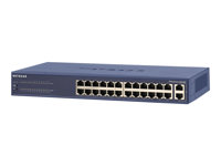 NETGEAR FS526Tv2 - Switch - Administrerad - 24 x 10/100 + 2 x 10/100/1000 - skrivbordsmodell, rackmonterbar FS526T-200EUS