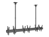 Multibrackets M Ceiling Mount Pro MBC3X1U2 - Monteringssats (2 takplattor, 8 skenor, 12 lutningsarmar, 4 stångklämmor, 8 förlängningsrör (80 cm), 2 skydd för takplattor) - för 6 LCD-bildskärmar - aluminium, stål - svart - skärmstorlek: 40"-65" - takmonterbar 7350073733507