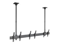 Multibrackets M Ceiling Mount Pro MBC3X1U - Monteringssats (2 takplattor, 4 skenor, 2 stångklämmor, 6 lutningsarmar, 8 förlängningsrör (80 cm), 2 skydd för takplattor) - för 3 LCD-bildskärmar - aluminium, stål - svart - skärmstorlek: 40"-65" - takmonterbar 7350073733477